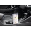 Elanze Designs 20 oz Stainless Steel On the Go Insulated Travel Tumbler With Push Top Lid, Gold Tone Marble Print White - 3 of 4