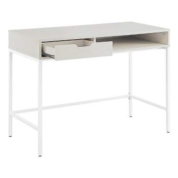 40" Contempo Desk with Drawer and Shelf White Oak - OSP Home Furnishings