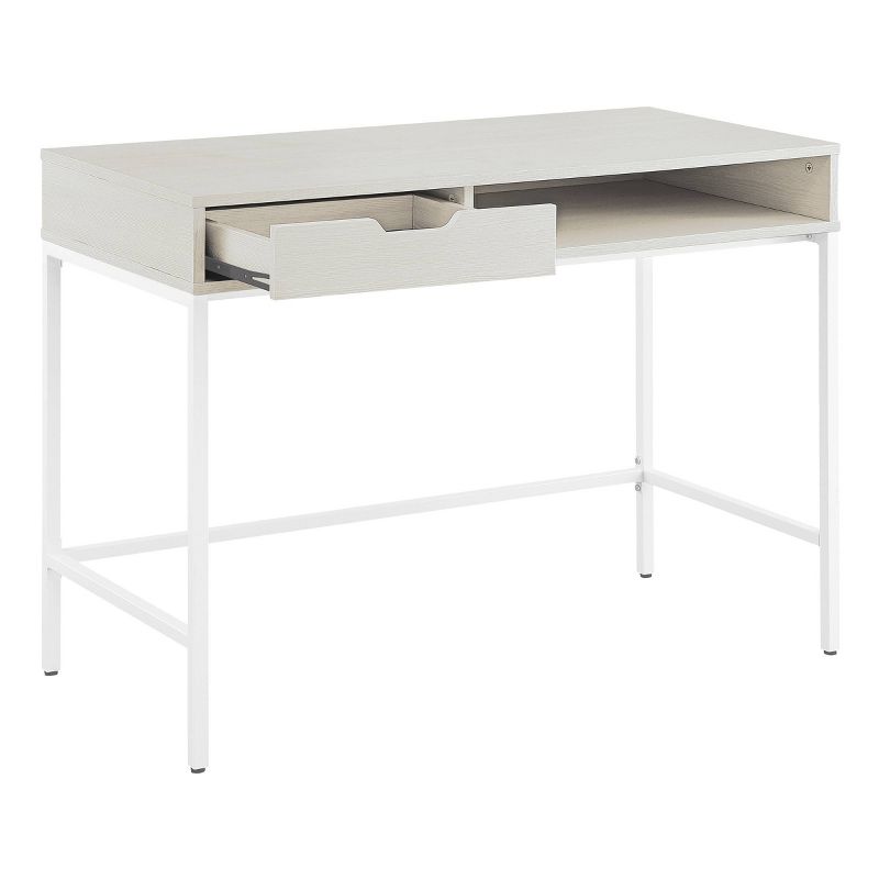40&#34; Contempo Desk with Drawer and Shelf White Oak - OSP Home Furnishings, 1 of 10