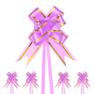 Unique Bargains Plastic Durable Glossy Appearance Waterproof Gift Wrap Satin Pull Bows 100 Count