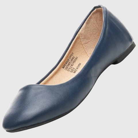 Обувь Alpine Swiss Womens Navy Leather Pierina Ballet Flats 8 M US