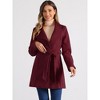 INSPIRE CHIC Women's Classic Stand Collar Long Sleeve Winter Belted Long Coat - 2 of 4