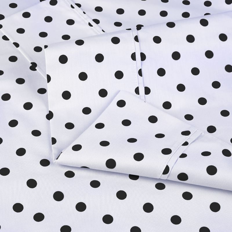 Polka Dot 600 Thread Count Cotton Blend Deep Pocket Bed Sheet Set by Blue Nile Mills, 3 of 8