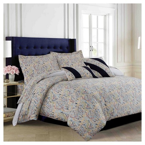 Multicolor Fiji 300tc Cotton Sateen Oversized Duvet Cover Set