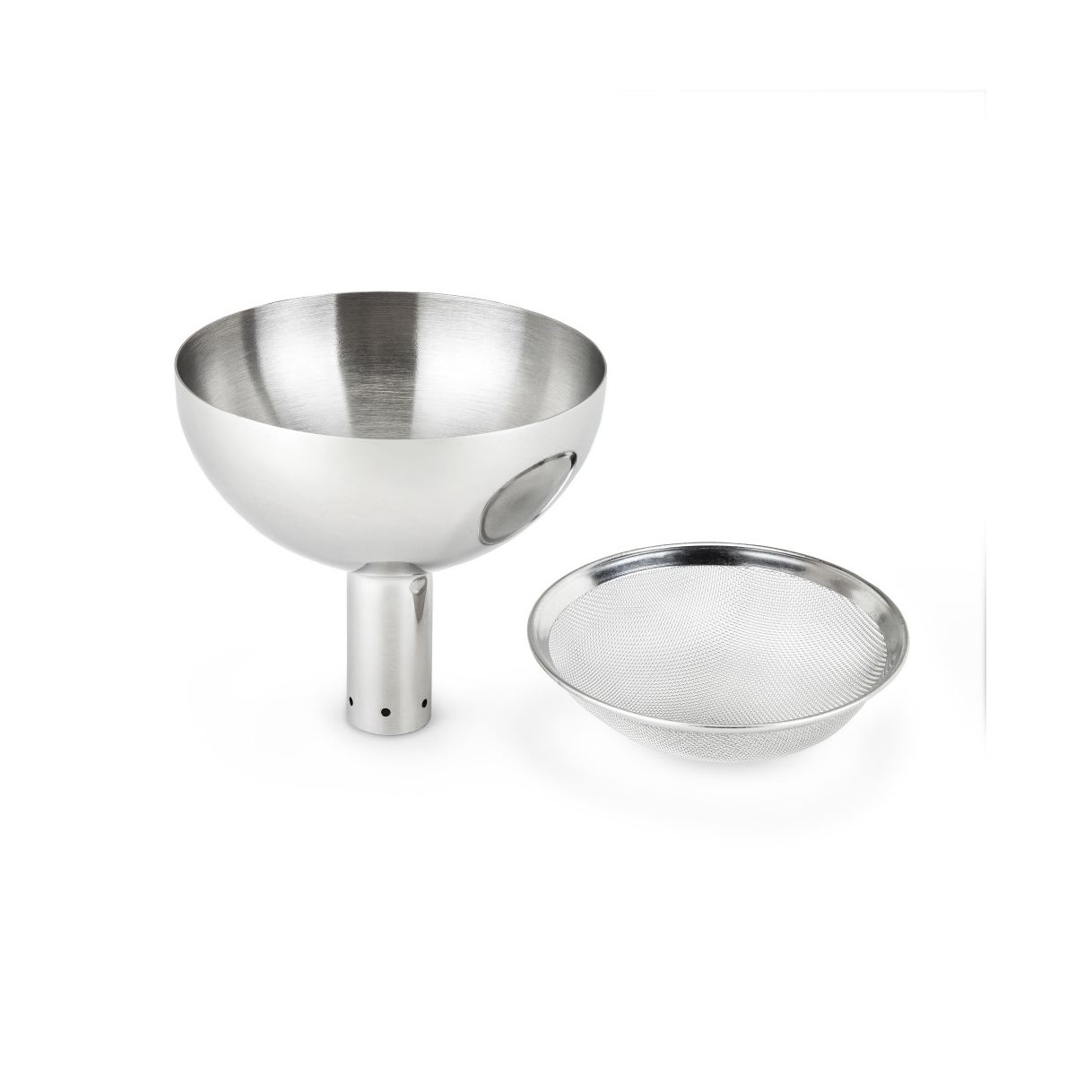 True Fountain Aerating Decanter Funnel and Mesh Strainer, Durable Stainless Steel, 2-Piece Set, Wine Aerator and Sediment Filter for Home Bar Gifts