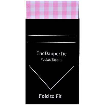 TheDapperTie - Men's Cotton Gingham Checks Flat Pre Folded Pocket Square on Card