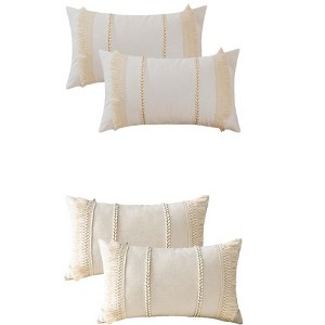 REGALWOVEN 4 Pcs Boho Modern Striped Decorative Throw Pillow Cover for Living Room Bed Sofa - 1 of 4