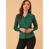 INSPIRE CHIC Women's Metallic Vintage Long Sleeve Gilding Shiny Dots Stars Top - 2 of 4