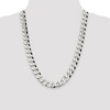 Black Bow Jewelry Men's 14mm Sterling Silver Solid Beveled Curb Chain Necklace - 3 of 4
