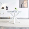 NicBex 5 Piece Dining Table Set,Round Dining Table with MDF/Pattern Tabletop and 4 Plastic Chairs for Kitchen/Apartment,White - 2 of 4