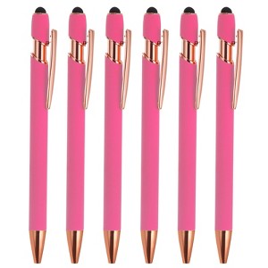 Unique Bargains Metal 2 in 1 Black Ink Medium Point Ballpoint Pen 6 Pcs - 1 of 4