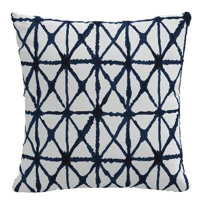 20"x20" Oversize Watercolor Cross Square Throw Pillow Indigo - Skyline Furniture