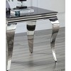 23.5" Glass and Stainless Steel Glam Contemporary End Table with Cabriole-Style Legs, Perfect for Living Room or Lounge D¨¦cor - 2 of 4