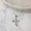 Dicksons Small Angel Cross with Jewel-Tone Accents Silver-Plated Rolo Chain Pendant Necklace - 2 of 3