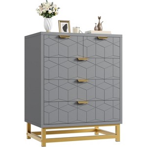 5 Drawer Dresser for Bedroom, Chest of Drawers with Metal Base, Modern Dresser Chest Cabinet Organizer - 1 of 4