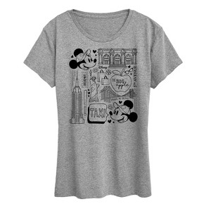 Women's - Disney - Mickey and Minnie Mouse New York The Big Apple Short Sleeve Graphic T-Shirt - 1 of 4