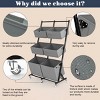 SEVOBAL Rolling Laundry Hamper Sorter Freestanding Laundry Hamper with 6 Adjustable Storage Baskets for Bedroom Laundry, Gray, 22.62"*14.82"*5.07" - 4 of 4