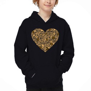 LA Pop Art Fall Vibes  - Boy's Word Art Hooded Sweatshirt - 1 of 4