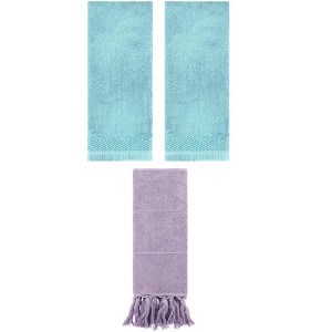 REGALWOVEN 3 Packs Cotton Absorbent Soft Turkish Hand Towels with tassel for Bathroom - 1 of 4