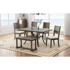 CAVINAS Dining Table Set for 6 Kitchen Table Wood Dining Table Set with Curved Legs with Bench and 4 Removable Cushions for Dining Room - 4 of 4