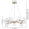 Rennnsan Avenlor 33"W 18-Light Bubble Glass Modern Dimmable Chandelier in Gold - 3 of 4