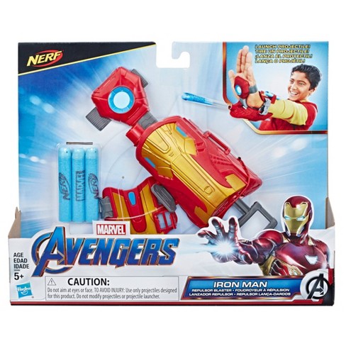 nerf marvel avengers endgame iron man repulsor blaster gauntlet with nerf darts target - fortnite endgame iron mans repulsors