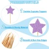 Unique Bargains Non-Edible Star Paper Bamboo Picks Birthday Cake Decorations Toppers 50 Pcs - 3 of 4