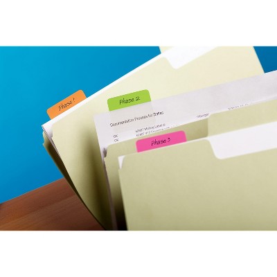 Bright Assorted Color Self-Adhesive Index Tabs, 2 x 1.5 Inch, 24 Pack