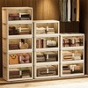 3 Tiers/4 Tiers/5 Tiers Stackable Storage Bins, Foldable Storage Containers With Magnetic Door, Storage Cabinet With Wheels For Closet Home Dorm - 2 of 4