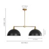 Rennnsan Cyllor 38" W 2 - Light Liner Dome Modern Industrial Dimmable Kitchen Island Pendant in Gold - 3 of 4