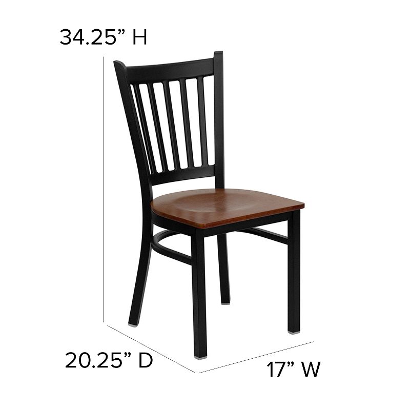 Flash Furniture Black Vertical Back Metal Restaurant Chair, 5 of 13