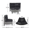 Christopher Knight Home Navagio Outdoor Wicker 4 Seater Half Round Sofa Set with Fire Pit - 3 of 4