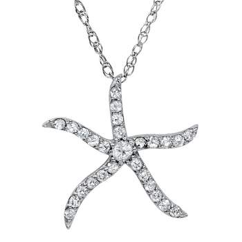 Pompeii3 1/4ct Diamond Starfish Pendant 10K White Gold W/ 18" Chain
