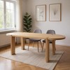 HomeRoots 91" Light Brown Wood Oval Dining Table - 2 of 4