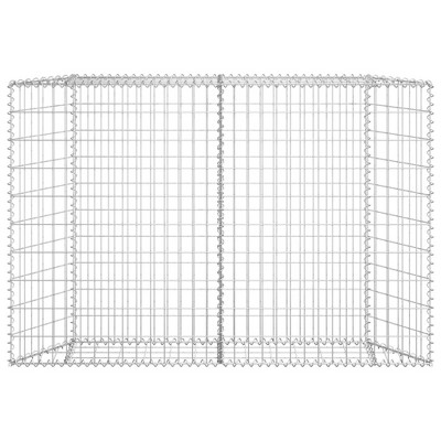 vidaXL Raised Garden Bed Gabion Retaining Wall Flower Bed Galvanized Steel - 59.1" x 7.9" x 39.4"