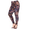 Women's Plus Size Printed Leggings - One Size Fits Most Plus - White Mark - 2 of 3