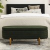 Sapphtopaz Modern Storage Bench Oval Accent Ottoman with Storage and Wood Legs Upholstered Vanity Stool for Bedroom, Entryway, Living Room - 2 of 4