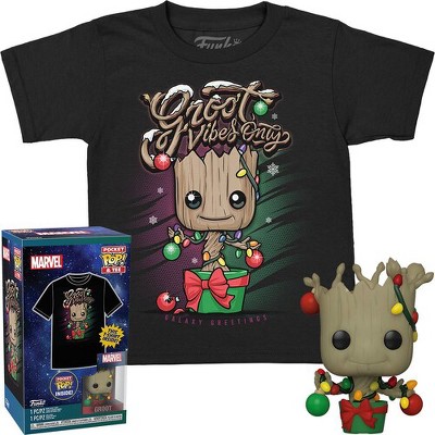 Funko - FUNKO POCKET POP! & TEE: Guardians of the Galaxy- Holiday Groot - S