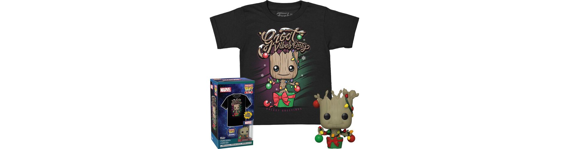 Funko - FUNKO POCKET POP! & TEE: Guardians of the Galaxy- Holiday Groot - S