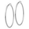 Black Bow Jewelry 2.5mm x 55mm 14k White Gold Classic Round Hoop Earrings - 2 of 4
