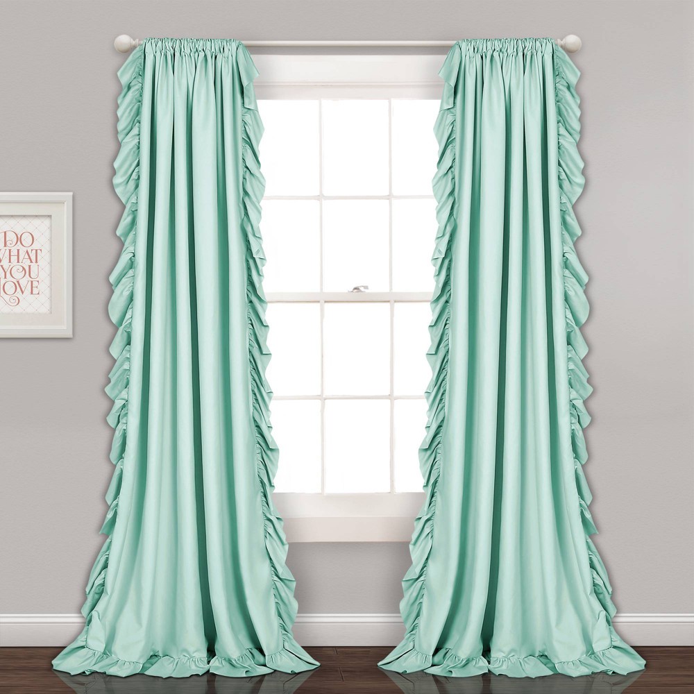 Photos - Curtains & Drapes Set of 2  Reyna Light Filtering Window Kids' Curtain Panel Mint (84"x54")