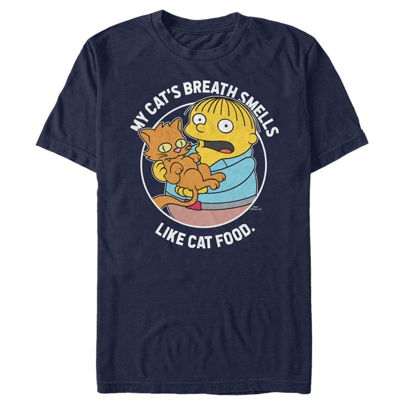 Men's The Simpsons Ralph and His Cat White Circle T-Shirt, 1 of 6