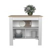 INFURNIC Kitchen Carts and Islands Island with Three Storage Shelves and Spacious Meal Prep Surface, Multicolored, 27.5"*40.5"*35.4" - 3 of 4