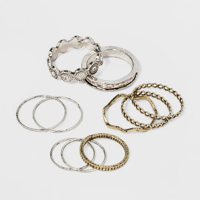 Open Work and Thin Delicate Ring Set 10pc - Universal Thread™