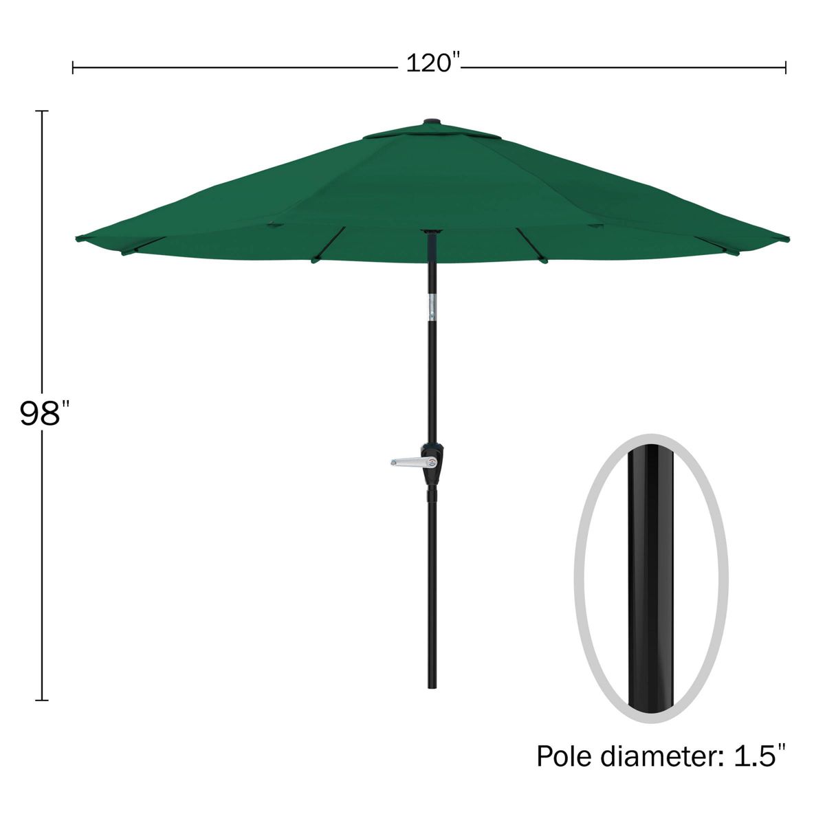 Alaterre Furniture 8pc Outdoor Patio Dining Set, Weston Table with 10' Auto Tilt Umbrella - thumbnail 8