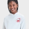 Girls' Hello Kitty Oversized Fleece Hoodie Sweatshirt - White - 2 of 4
