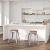 Merrick Lane Backless Metal Dining Stool with Wooden Seat for Indoor Use - image 2 of 4