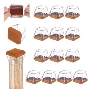 Unique Bargains Hardwood Floor Silicone Pads with Felt Pads Furniture Leg Covers for Chair - 1 of 4