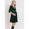 Hello Miz Women's Velvet V Neck Wrap Maternity Dress Nursing Friendly - 2 of 2