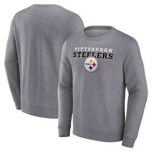 NFL Pittsburgh Steelers Men's Gray Long Sleeve Crew Fleece Sweatshirt - 1 of 3